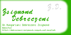 zsigmond debreczeni business card